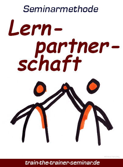 Seminarmethode Lernpartnerschaften. Stellt zwei Personen dar, die sich die Hand geben.
